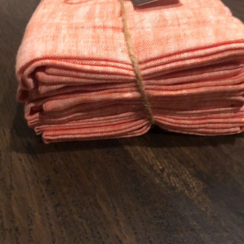 NWT Sur La Table Orange Chambray Napkins (Set of Six)
